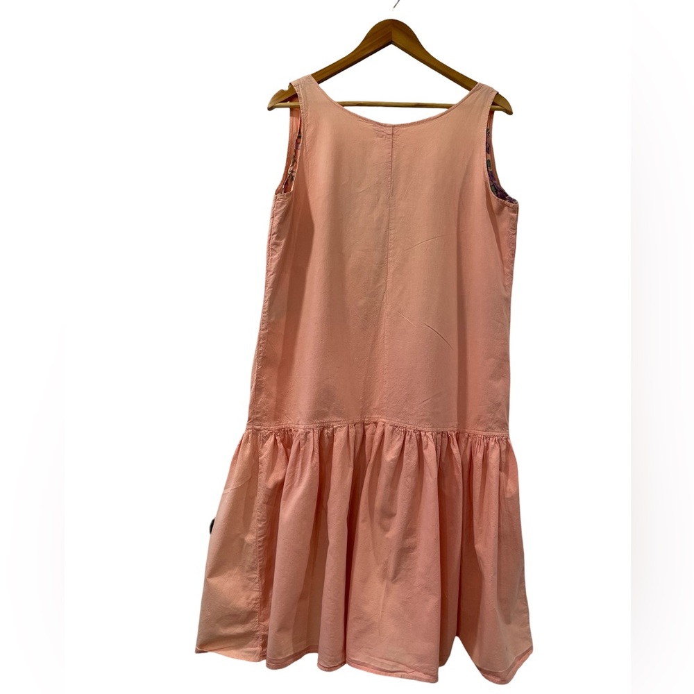 [L] ATMOSPHERE 🇨🇦vintage dress peach 80s floral cotton festival Coachella - Picture 2 of 9